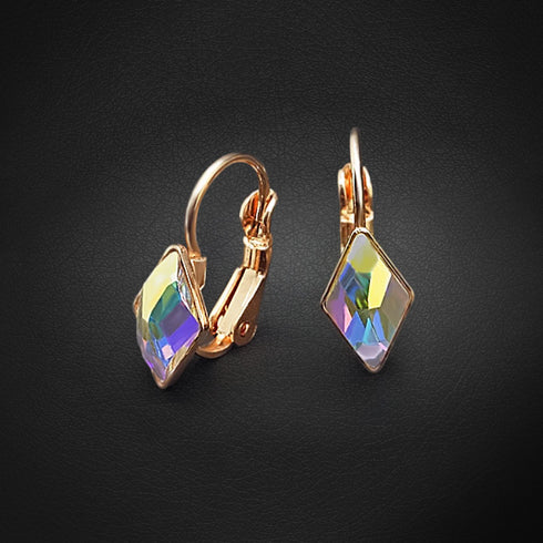 Auskari "Kristāla Rombs IV (Aurore Boreale)" ar Swarovski™ kristāliem